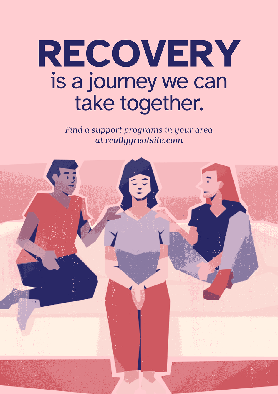 Awareness Poster in Pastel Pink Purple Conceptual Editorial Style