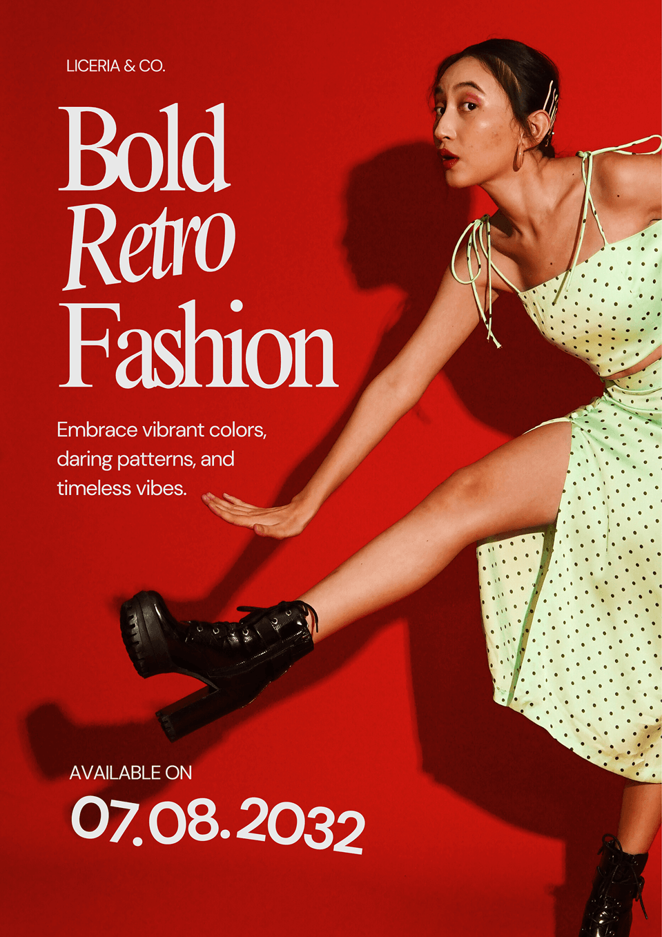 Red White Bold Simple Fashion Introduction Poster